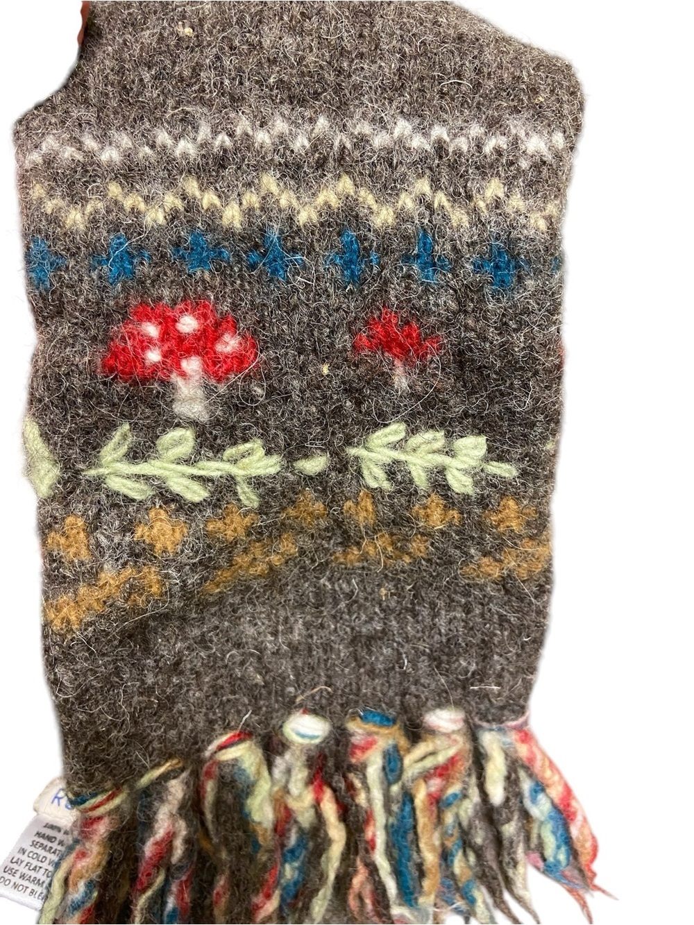 Royal Collection 100% Wool Scarf - Handcrafted in Nepal Fair Isle Pattern Winter - Picture 4 of 10